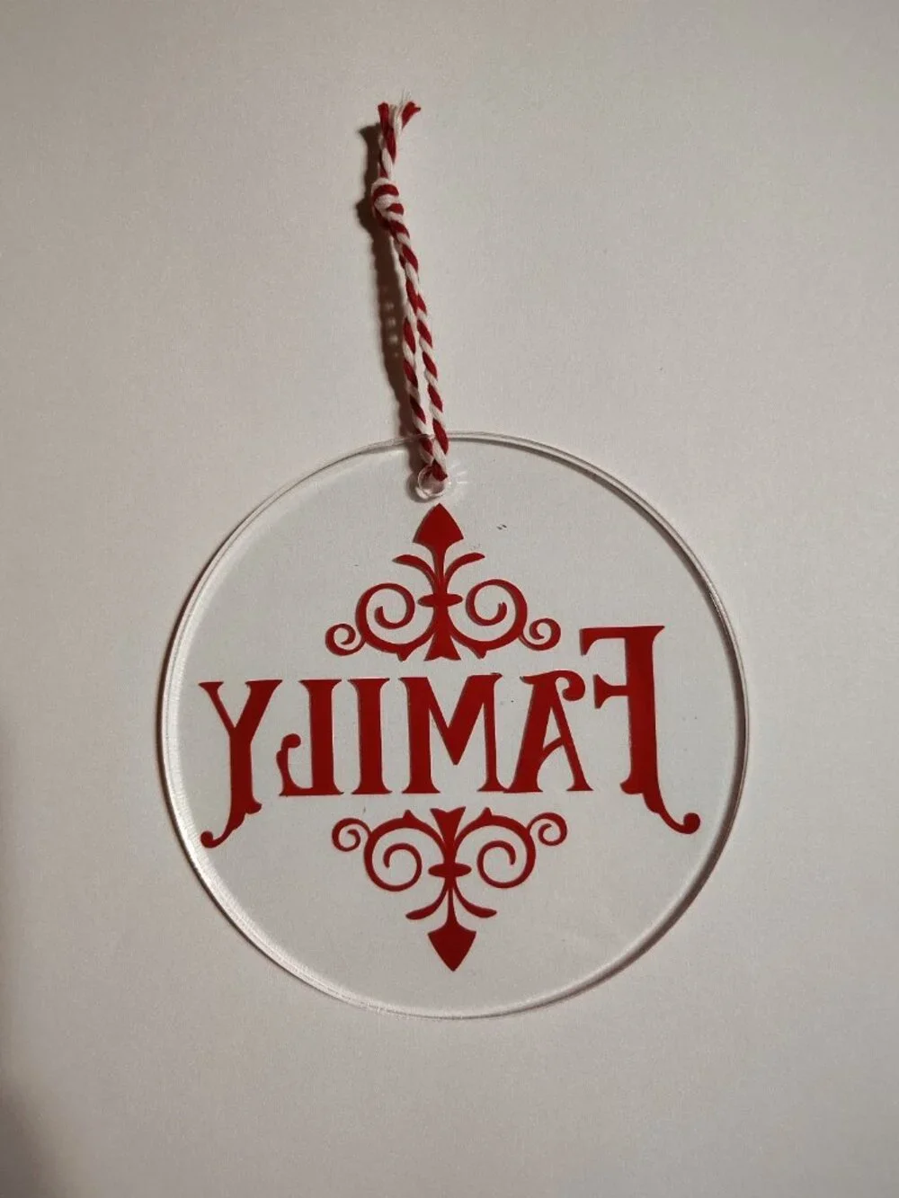 Handmade Vinyl Acrylic Christmas Ornament 4.5
